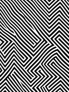 Modern Black White Stripe Maze Design Rug