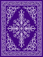 Deep Violet Floral Swirls Design Rug