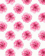 Pink Rose Patterned Floral Design Rug