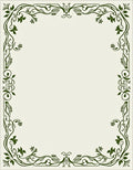 Elegant Green Floral Border Design Rug