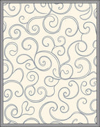 Elegant Swirl Patterned Cream Gray Rug