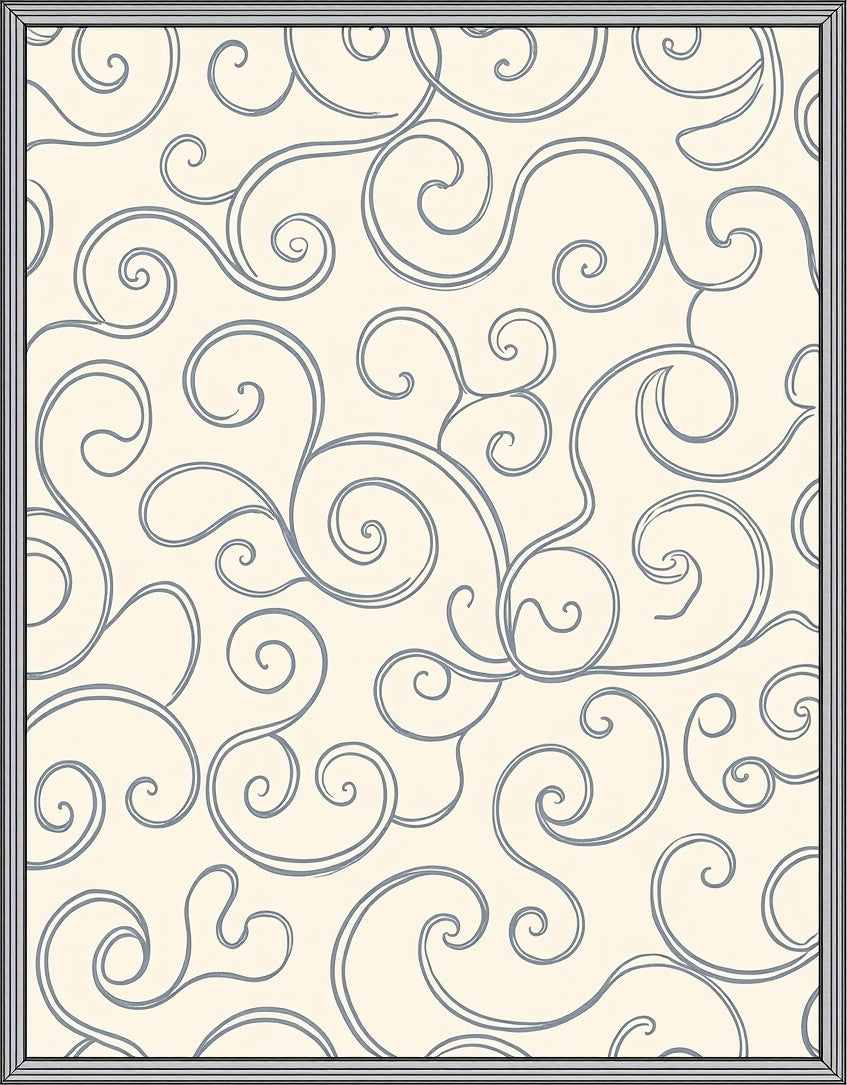 Elegant Swirl Patterned Cream Gray Rug
