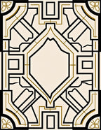 Geometric Lines Art Deco Design Rug
