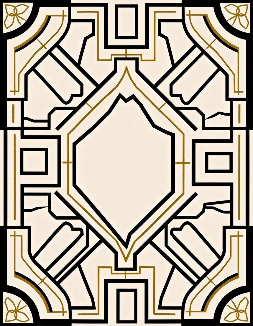 Geometric Lines Art Deco Design Rug
