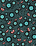 Whimsical Butterfly Floral Swirl Pattern Rug