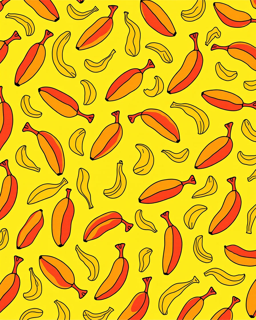 Vibrant Banana Pattern Accent Rug