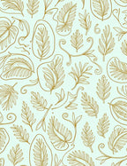 Gold Botanical Line Art Design Rug