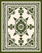 Ornate Floral Medallion Pattern Rug