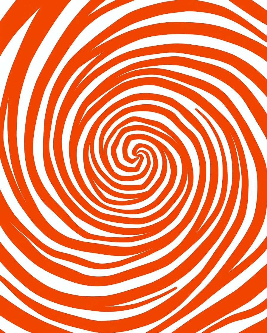 Retro Orange Swirl Pattern Rug