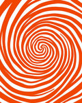 Retro Orange Swirl Pattern Rug