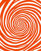 Retro Orange Swirl Pattern Rug