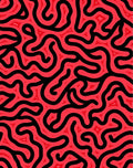 Bold Red Black Wavy Lines Rug