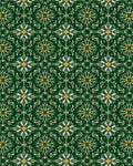Emerald Green Repeating Floral Medallion Rug