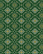 Emerald Green Repeating Floral Medallion Rug