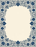 Elegant Blue Floral Scrollwork Rug
