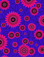 Vibrant Pink Floral Swirls Rug