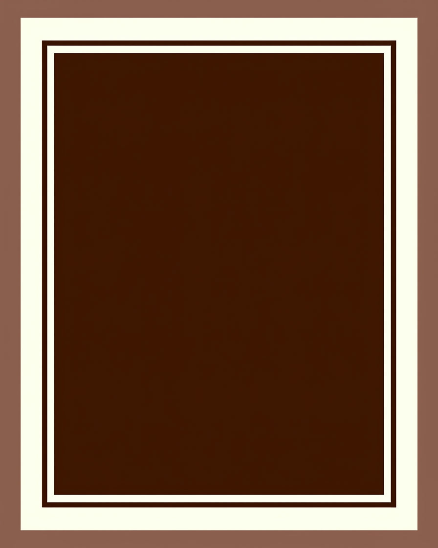 Simple Bold Bordered Dark Brown Rug
