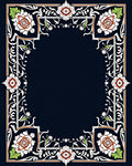 Elegant Floral Border Design Rug