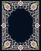 Elegant Floral Border Design Rug