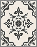 Monochromatic Ornate Floral Mandala Pattern Rug