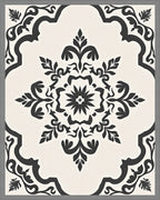 Monochromatic Ornate Floral Mandala Pattern Rug