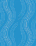 Blue Flowing Line Abstract Design Rug