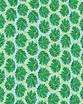 Leafy Pattern Green Yellow Accents Rug