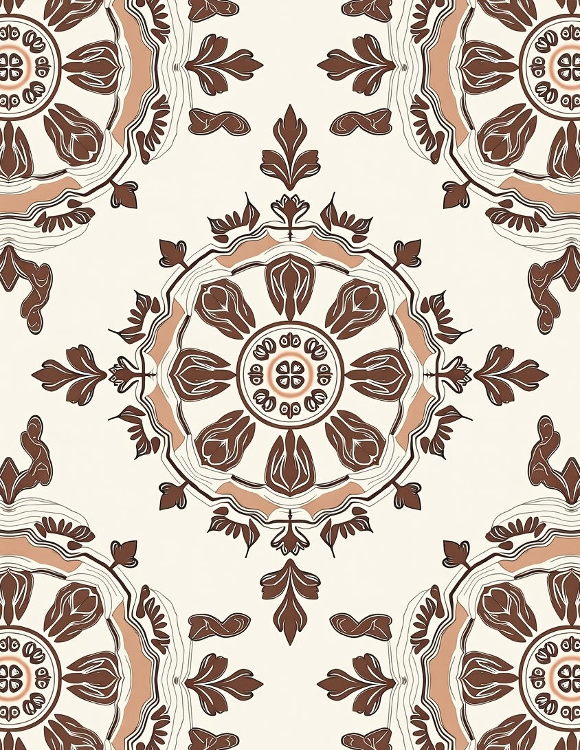 Chic Floral Medallion Pattern Rug