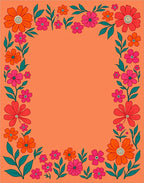 Retro Floral Pattern Border Rug