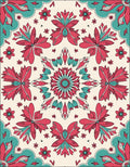 Radiant Floral Medallion Coral Teal Rug