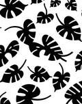 Monstera Leaf Black White Pattern Rug