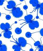 Vibrant Blue Floral Abstract Pattern Rug