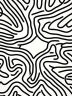 Abstract Black White Wavy Lines Rug