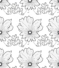 Floral Outline Sketch Pattern Rug