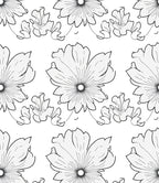 Floral Outline Sketch Pattern Rug