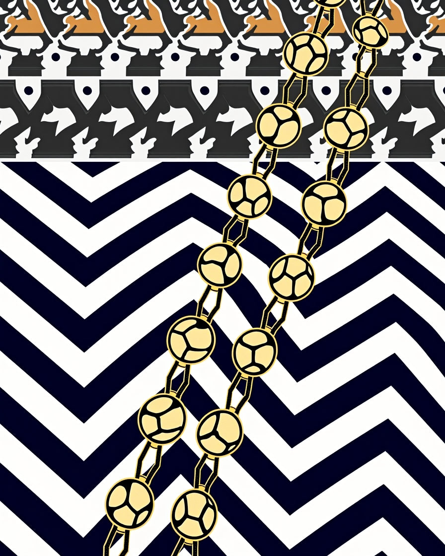 Bold Geometric Chevron Link Pattern Rug