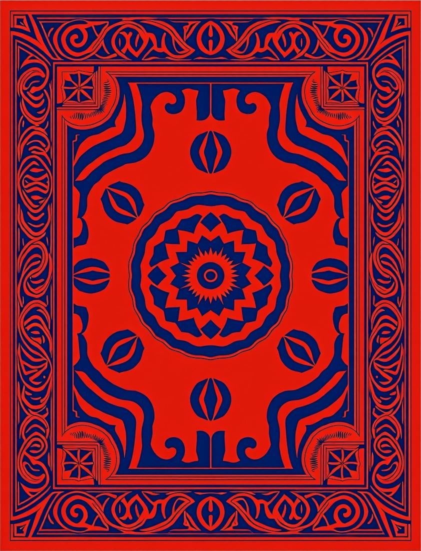 Bold Floral Mandala Patterned Rug