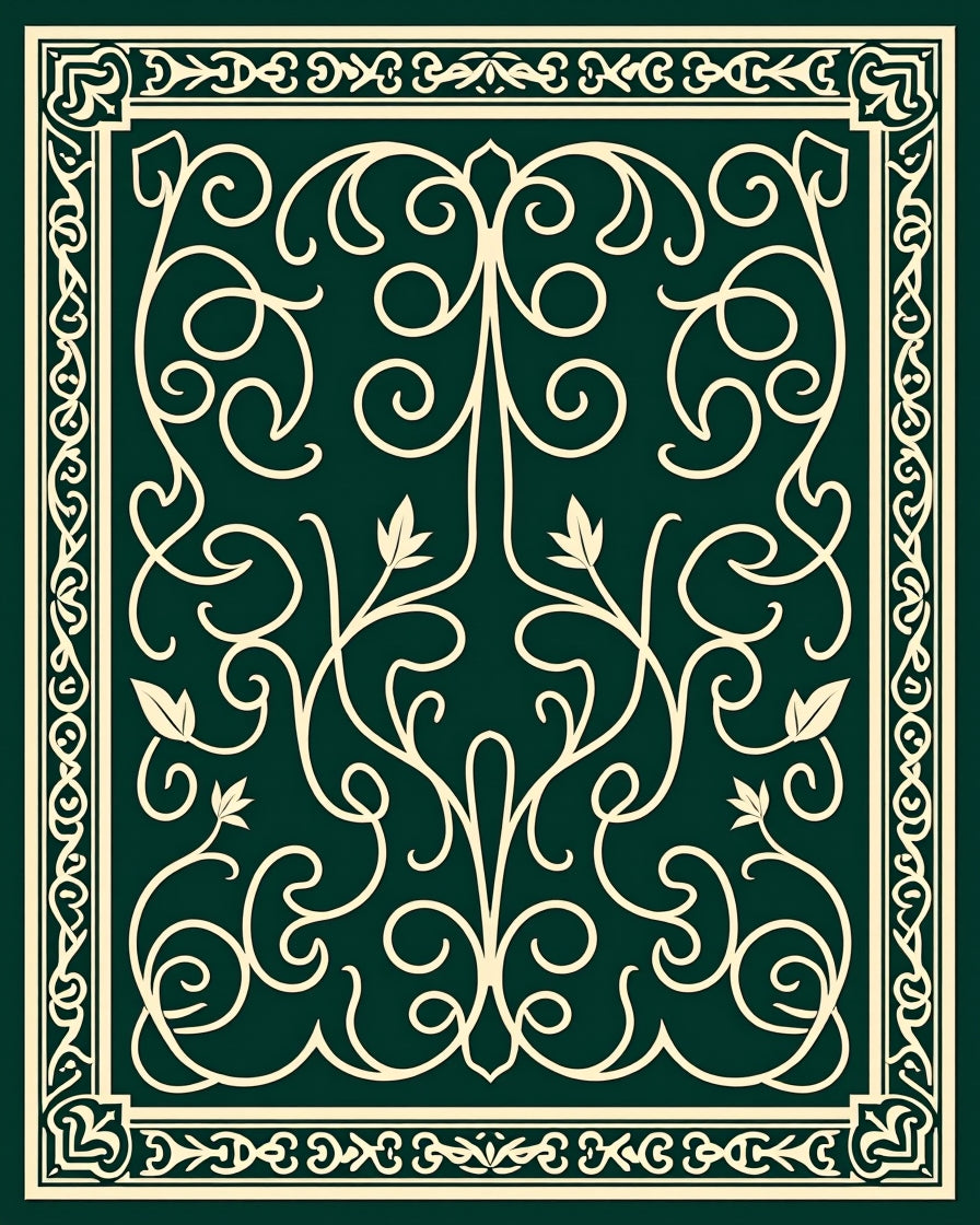 Elegant Cream Swirls Pattern Rug