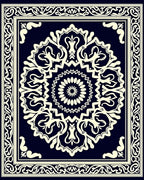 Classic Mandala Floral Ivory Design Rug