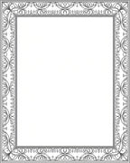Classic Black Scrollwork Decorative Frame Rug
