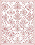 Red Floral Interlocking Patterned Rug