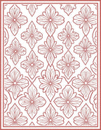 Red Floral Interlocking Patterned Rug