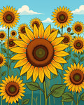 Fields Of Sun Yellow Bloom Rug