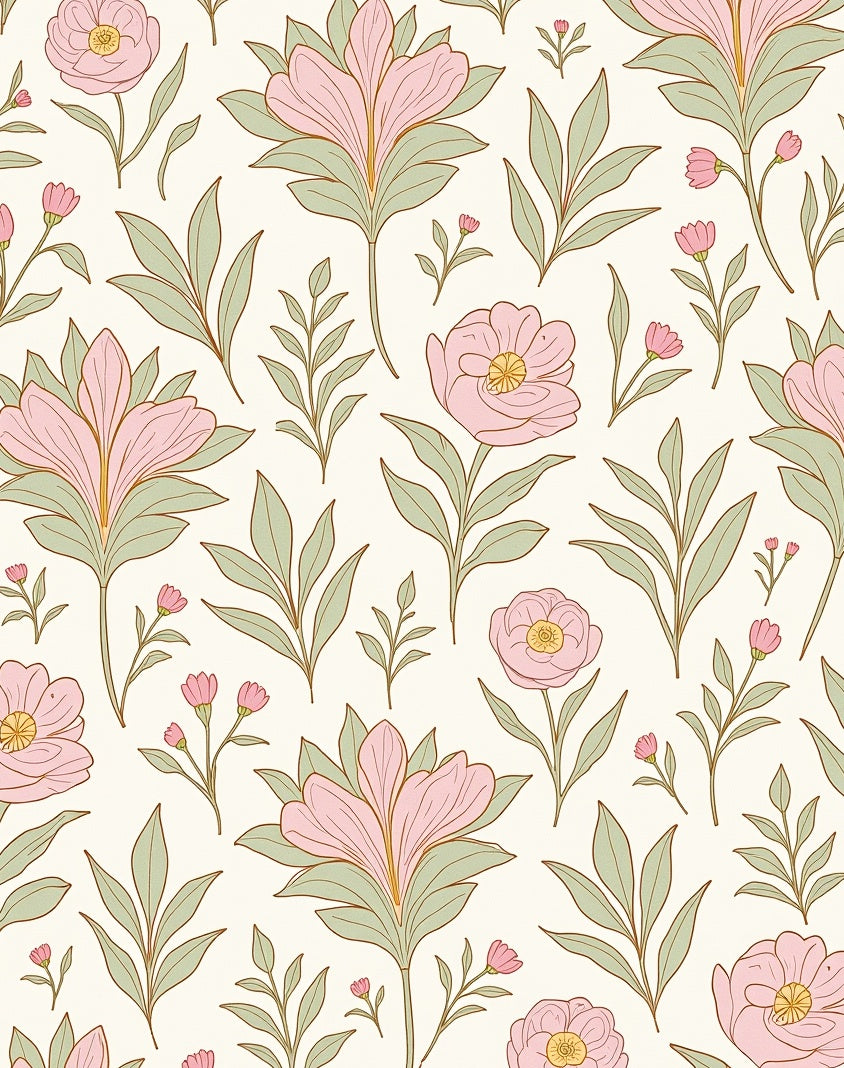 Pastel Floral Nouveau Pattern Rug