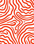 Bold Red Wavy Stripe Pattern Rug