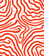 Bold Red Wavy Stripe Pattern Rug