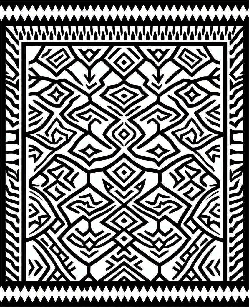 Bold Geometric Tribal Abstract Art Rug