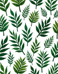 Green Leafy Botanical Pattern Rug