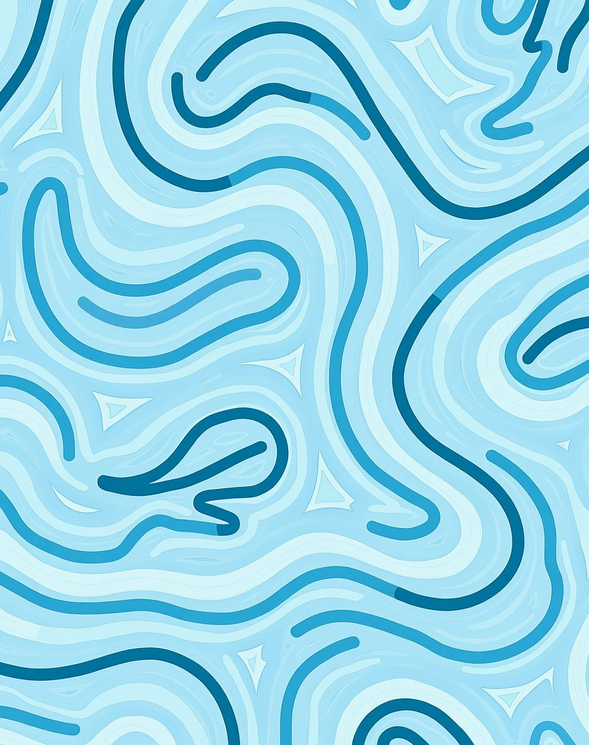 Oceanic Swirl Pattern Design Rug