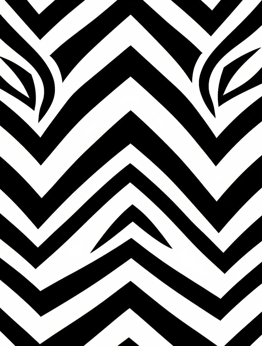 Bold Black White Zigzag Pattern Rug